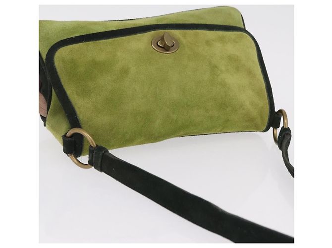 Miu Miu Shoulder Bag Suede Green Auth 206238A - view 6