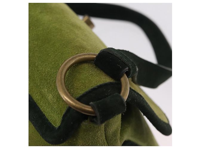 Miu Miu Shoulder Bag Suede Green Auth 206238A - view 9