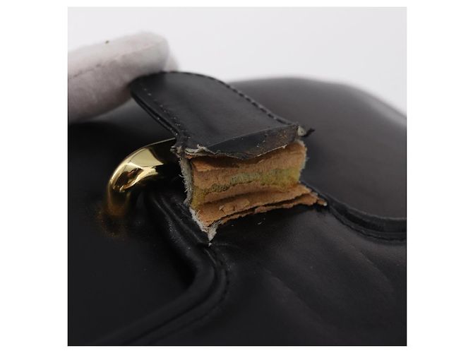 Bolsa de Ombro GUCCI em Couro Preta e Dourada Auth 206133 Preto Dourado - vista 10