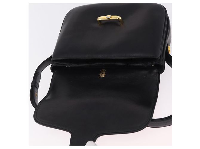 Bolsa de Ombro GUCCI em Couro Preta e Dourada Auth 206133 Preto Dourado - vista 11