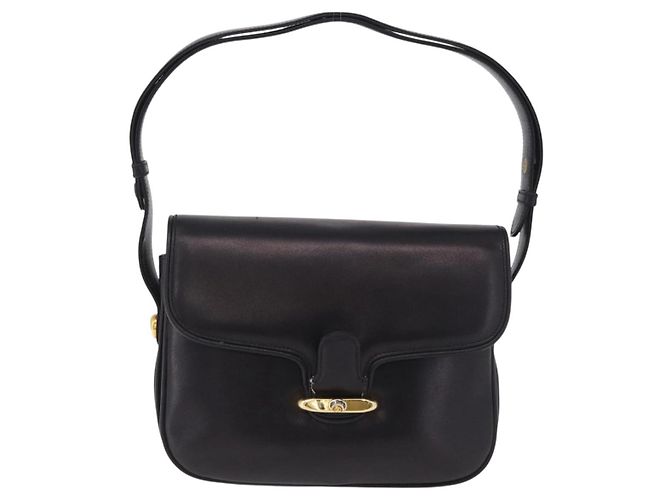 Bolsa de Ombro GUCCI em Couro Preta e Dourada Auth 206133 Preto Dourado - vista 13