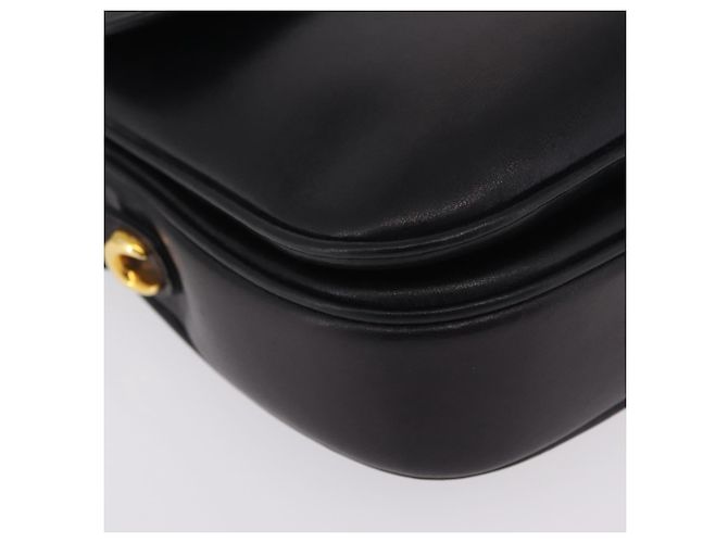 Bolsa de Ombro GUCCI em Couro Preta e Dourada Auth 206133 Preto Dourado - vista 14