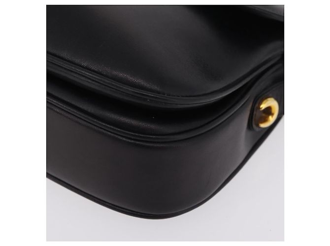 Bolsa de Ombro GUCCI em Couro Preta e Dourada Auth 206133 Preto Dourado - vista 15