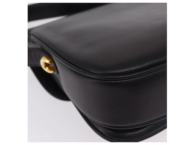 Bolsa de Ombro GUCCI em Couro Preta e Dourada Auth 206133 Preto Dourado - vista 16