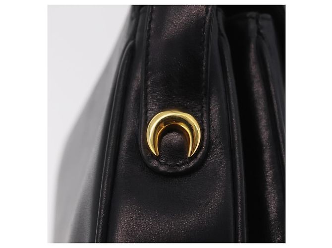 Bolsa de Ombro GUCCI em Couro Preta e Dourada Auth 206133 Preto Dourado - vista 18