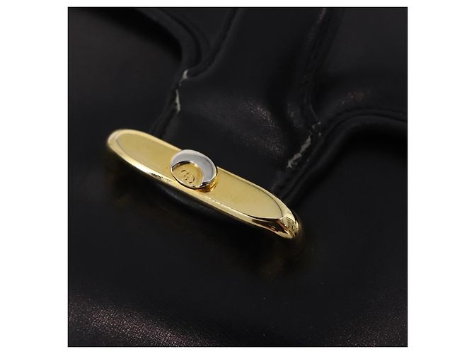 Bolsa de Ombro GUCCI em Couro Preta e Dourada Auth 206133 Preto Dourado - vista 19