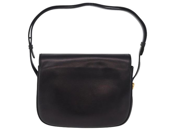 Bolsa de Ombro GUCCI em Couro Preta e Dourada Auth 206133 Preto Dourado - vista 2