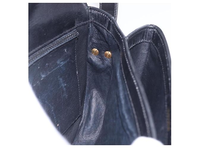 Bolsa de Ombro GUCCI em Couro Preta e Dourada Auth 206133 Preto Dourado - vista 21