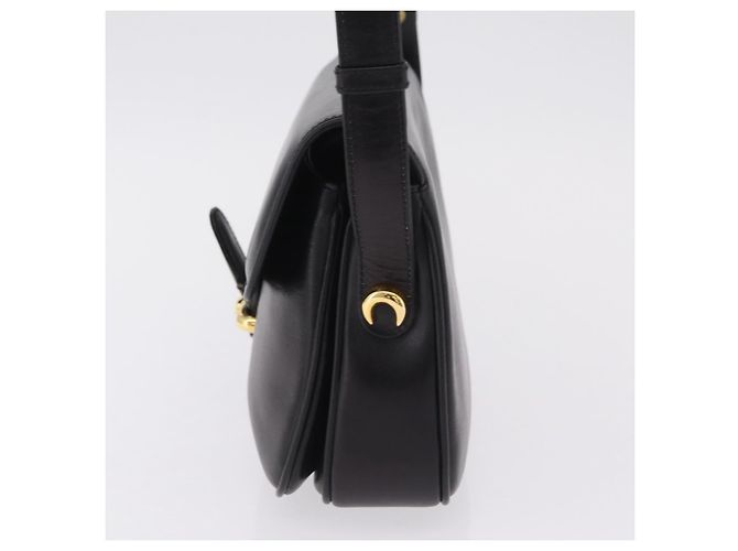 Bolsa de Ombro GUCCI em Couro Preta e Dourada Auth 206133 Preto Dourado - vista 3