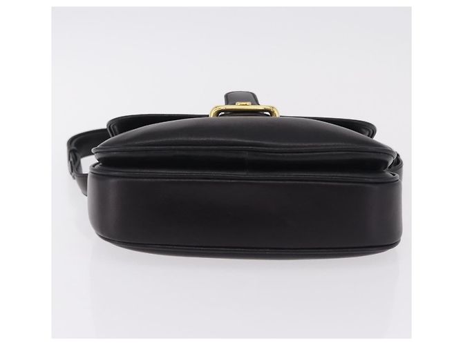 Bolsa de Ombro GUCCI em Couro Preta e Dourada Auth 206133 Preto Dourado - vista 5