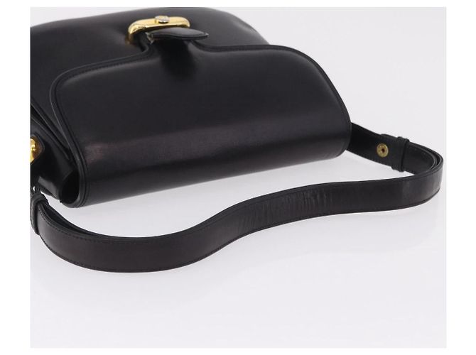 Bolsa de Ombro GUCCI em Couro Preta e Dourada Auth 206133 Preto Dourado - vista 7