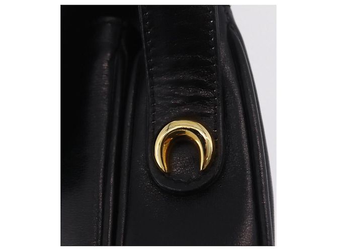 Bolsa de Ombro GUCCI em Couro Preta e Dourada Auth 206133 Preto Dourado - vista 9