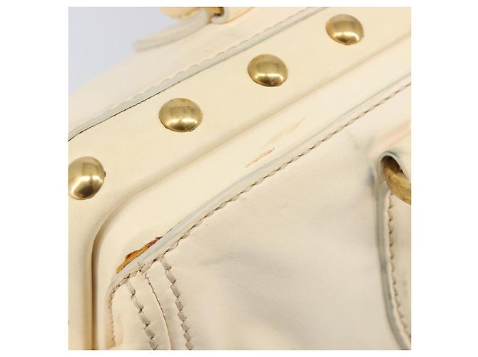 Borsa a mano Miu Miu in pelle Ivory Gold Auth 206112A D'oro Crudo - vista 10