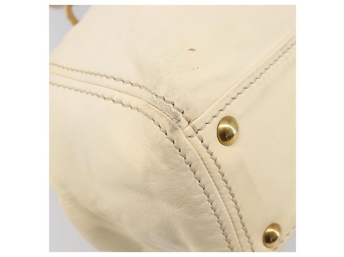 Borsa a mano Miu Miu in pelle Ivory Gold Auth 206112A D'oro Crudo - vista 17