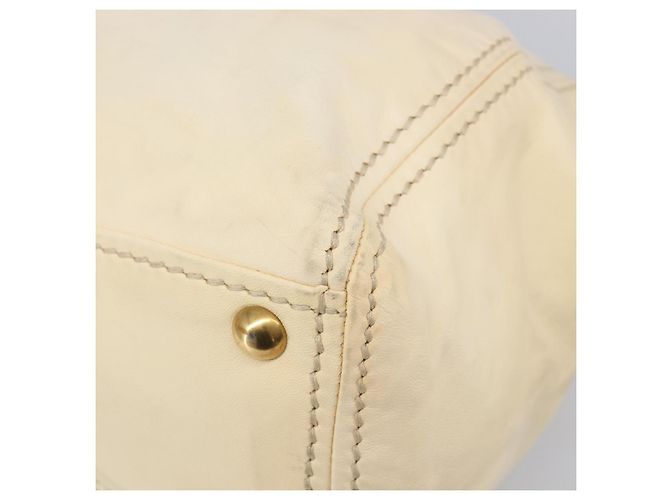 Borsa a mano Miu Miu in pelle Ivory Gold Auth 206112A D'oro Crudo - vista 18