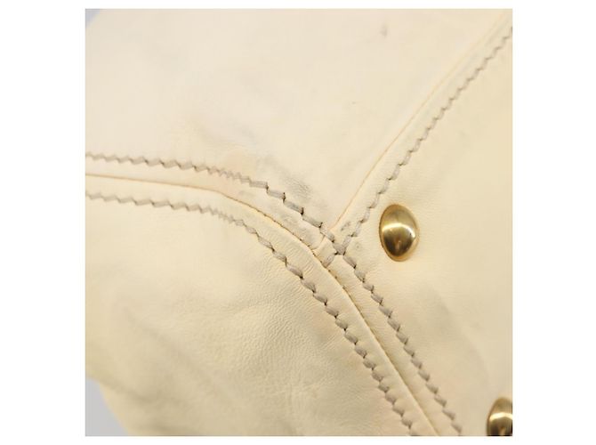 Borsa a mano Miu Miu in pelle Ivory Gold Auth 206112A D'oro Crudo - vista 19