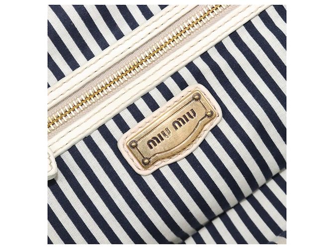 Borsa a mano Miu Miu in pelle Ivory Gold Auth 206112A D'oro Crudo - vista 25