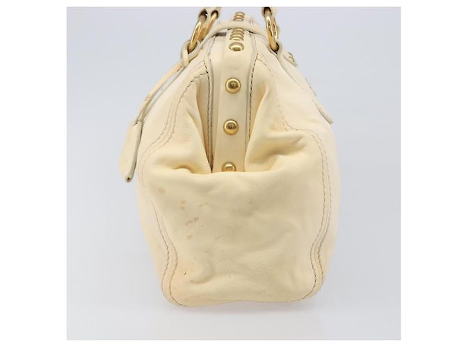 Borsa a mano Miu Miu in pelle Ivory Gold Auth 206112A D'oro Crudo - vista 3