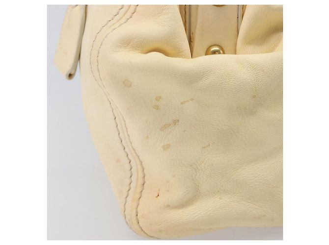 Borsa a mano Miu Miu in pelle Ivory Gold Auth 206112A D'oro Crudo - vista 4