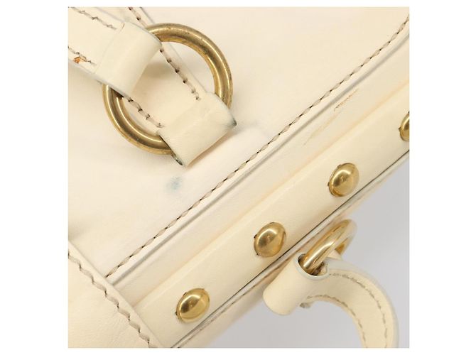 Borsa a mano Miu Miu in pelle Ivory Gold Auth 206112A D'oro Crudo - vista 7
