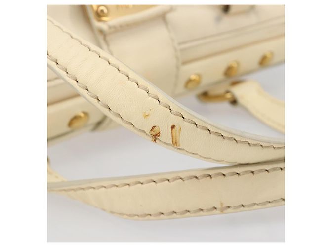 Borsa a mano Miu Miu in pelle Ivory Gold Auth 206112A D'oro Crudo - vista 9