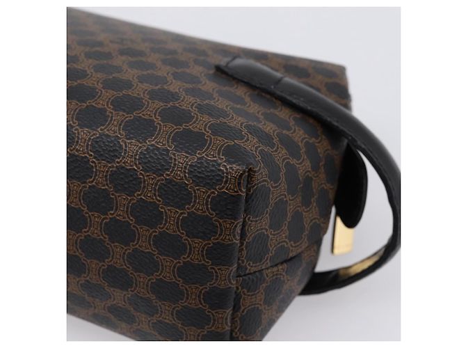 Céline Borsa a pochette CELINE Macadam Canvas PVC Black Gold Tone Auth mr2928A Nero - vista 16