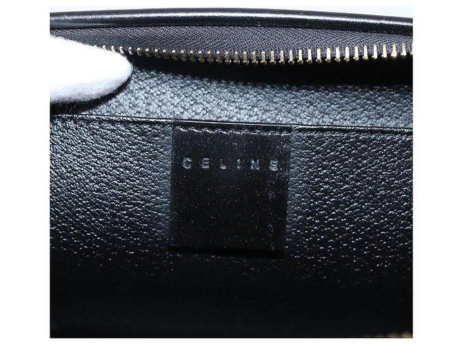 Céline Borsa a pochette CELINE Macadam Canvas PVC Black Gold Tone Auth mr2928A Nero - vista 18