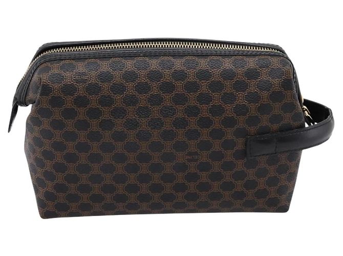 Céline Borsa a pochette CELINE Macadam Canvas PVC Black Gold Tone Auth mr2928A Nero - vista 2