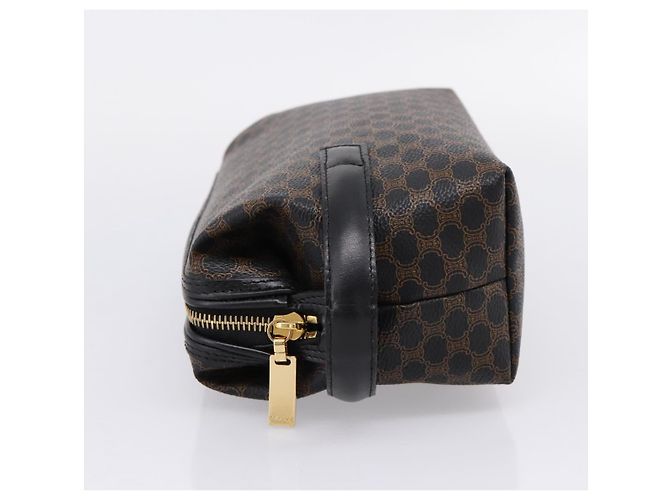 Céline Borsa a pochette CELINE Macadam Canvas PVC Black Gold Tone Auth mr2928A Nero - vista 3