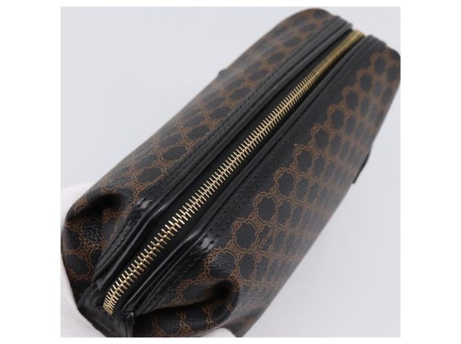 Céline Borsa a pochette CELINE Macadam Canvas PVC Black Gold Tone Auth mr2928A Nero - vista 6