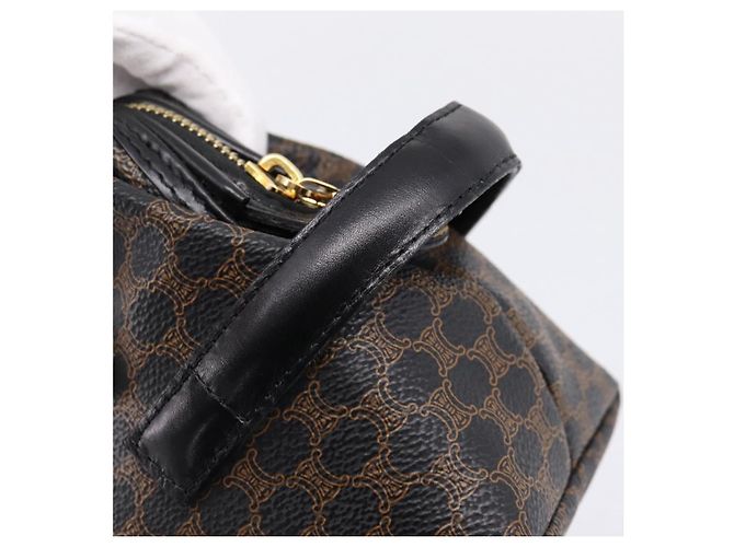 Céline Borsa a pochette CELINE Macadam Canvas PVC Black Gold Tone Auth mr2928A Nero - vista 7
