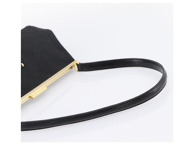 Borsa a Tracolla LONGCHAMP Nylon Nero Oro Auth 204984A D'oro - vista 7