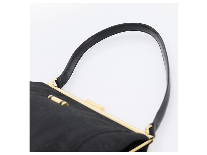 Borsa a Tracolla LONGCHAMP Nylon Nero Oro Auth 204984A D'oro - vista 8