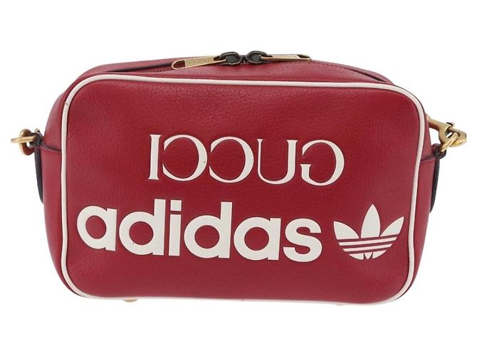 Borsa Gucci Web Sherry Line in pelle Collaborazione Adidas Rosso Oro Auth 204076M D'oro - vista 13