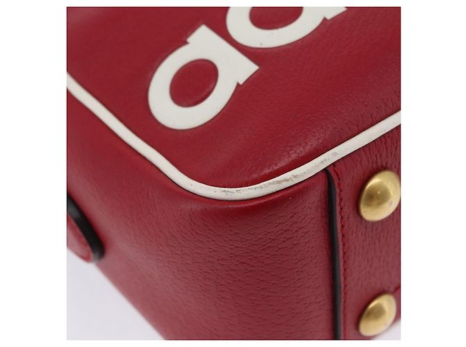 Borsa Gucci Web Sherry Line in pelle Collaborazione Adidas Rosso Oro Auth 204076M D'oro - vista 17
