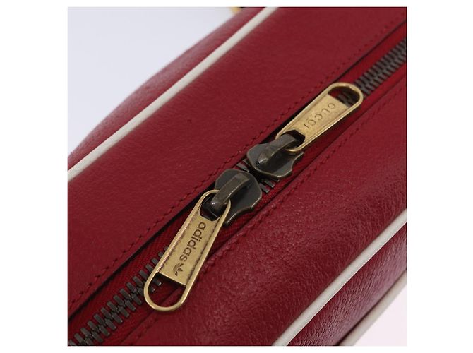 Borsa Gucci Web Sherry Line in pelle Collaborazione Adidas Rosso Oro Auth 204076M D'oro - vista 21