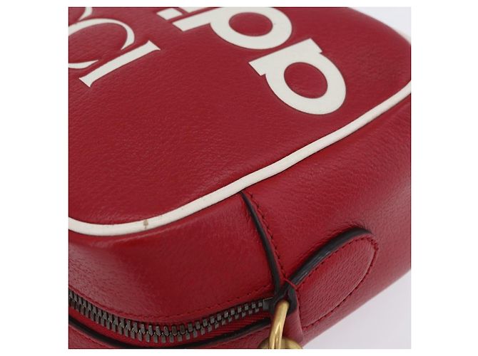 Borsa Gucci Web Sherry Line in pelle Collaborazione Adidas Rosso Oro Auth 204076M D'oro - vista 6