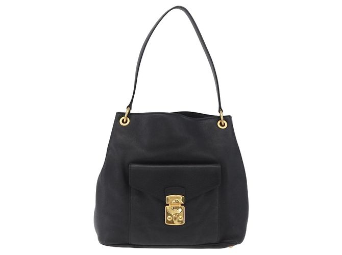 Borsa a tracolla Miu Miu in pelle nera e oro Auth ka6362 Nero D'oro - vista 13
