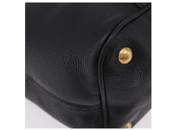 Borsa a tracolla Miu Miu in pelle nera e oro Auth ka6362 Nero D'oro - vista 14