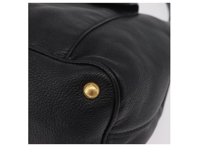 Borsa a tracolla Miu Miu in pelle nera e oro Auth ka6362 Nero D'oro - vista 15