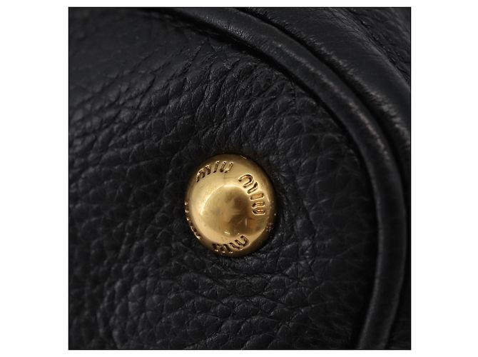 Borsa a tracolla Miu Miu in pelle nera e oro Auth ka6362 Nero D'oro - vista 17