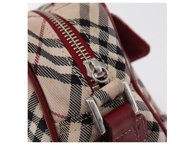Borsa a tracolla BURBERRY Nova Check Blue Label Canvas Beige Silver Auth ep15989 Argento - vista 11