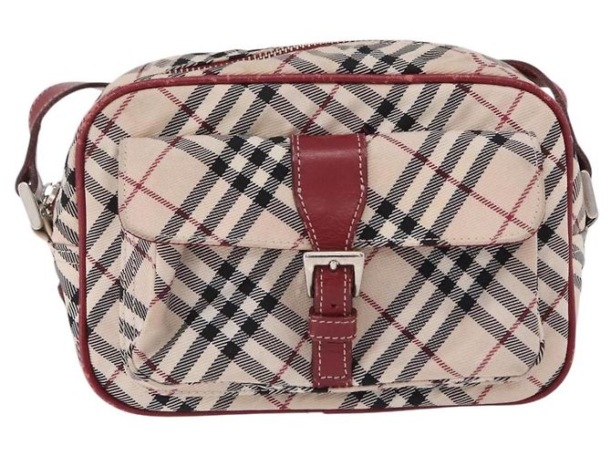 Borsa a tracolla BURBERRY Nova Check Blue Label Canvas Beige Silver Auth ep15989 Argento - vista 13