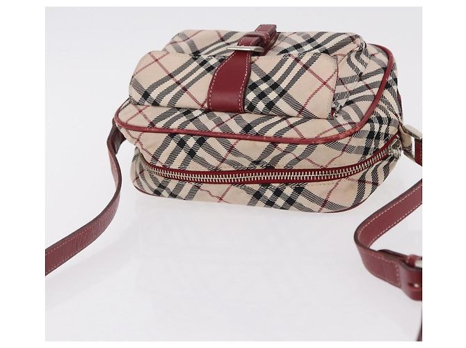 Borsa a tracolla BURBERRY Nova Check Blue Label Canvas Beige Silver Auth ep15989 Argento - vista 14