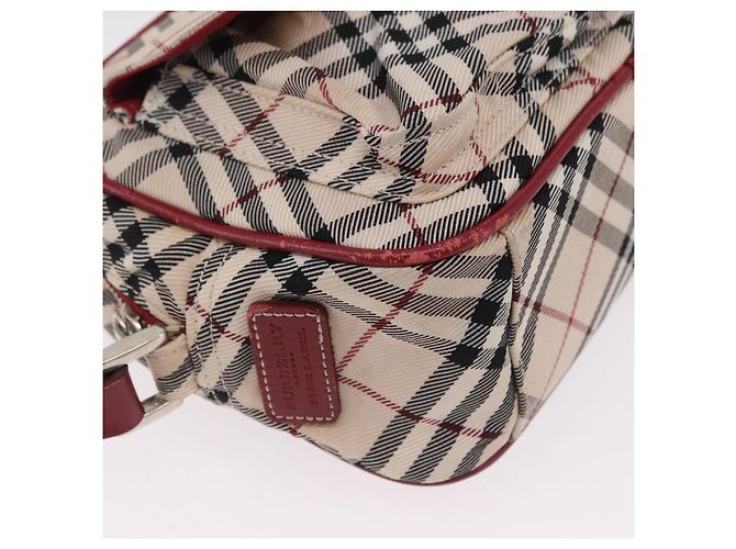 Borsa a tracolla BURBERRY Nova Check Blue Label Canvas Beige Silver Auth ep15989 Argento - vista 17