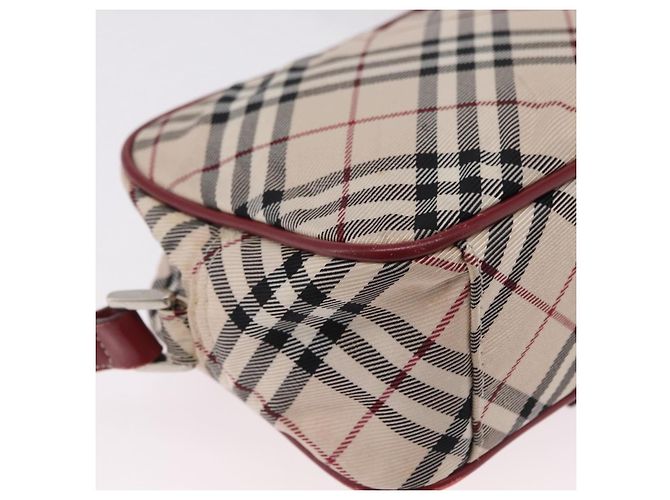Borsa a tracolla BURBERRY Nova Check Blue Label Canvas Beige Silver Auth ep15989 Argento - vista 19