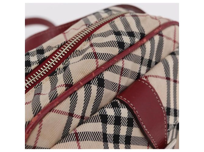 Borsa a tracolla BURBERRY Nova Check Blue Label Canvas Beige Silver Auth ep15989 Argento - vista 2