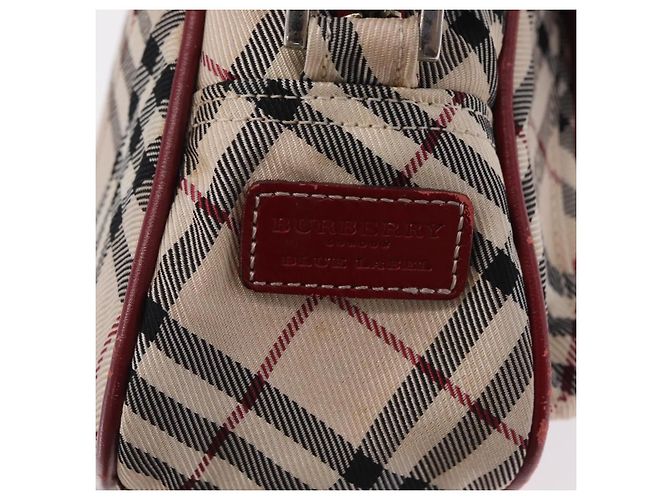 Borsa a tracolla BURBERRY Nova Check Blue Label Canvas Beige Silver Auth ep15989 Argento - vista 21
