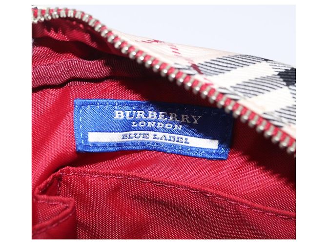Borsa a tracolla BURBERRY Nova Check Blue Label Canvas Beige Silver Auth ep15989 Argento - vista 22