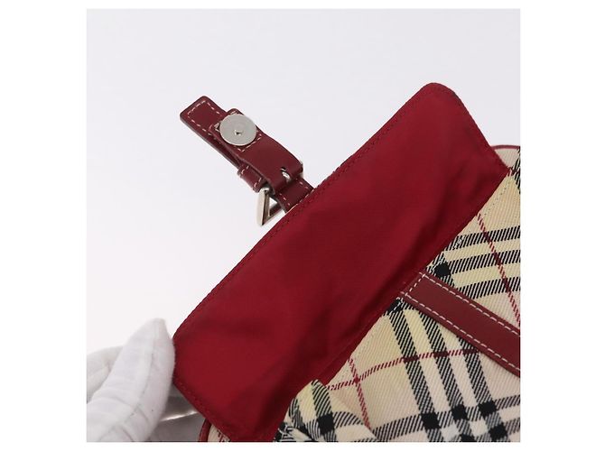 Borsa a tracolla BURBERRY Nova Check Blue Label Canvas Beige Silver Auth ep15989 Argento - vista 26